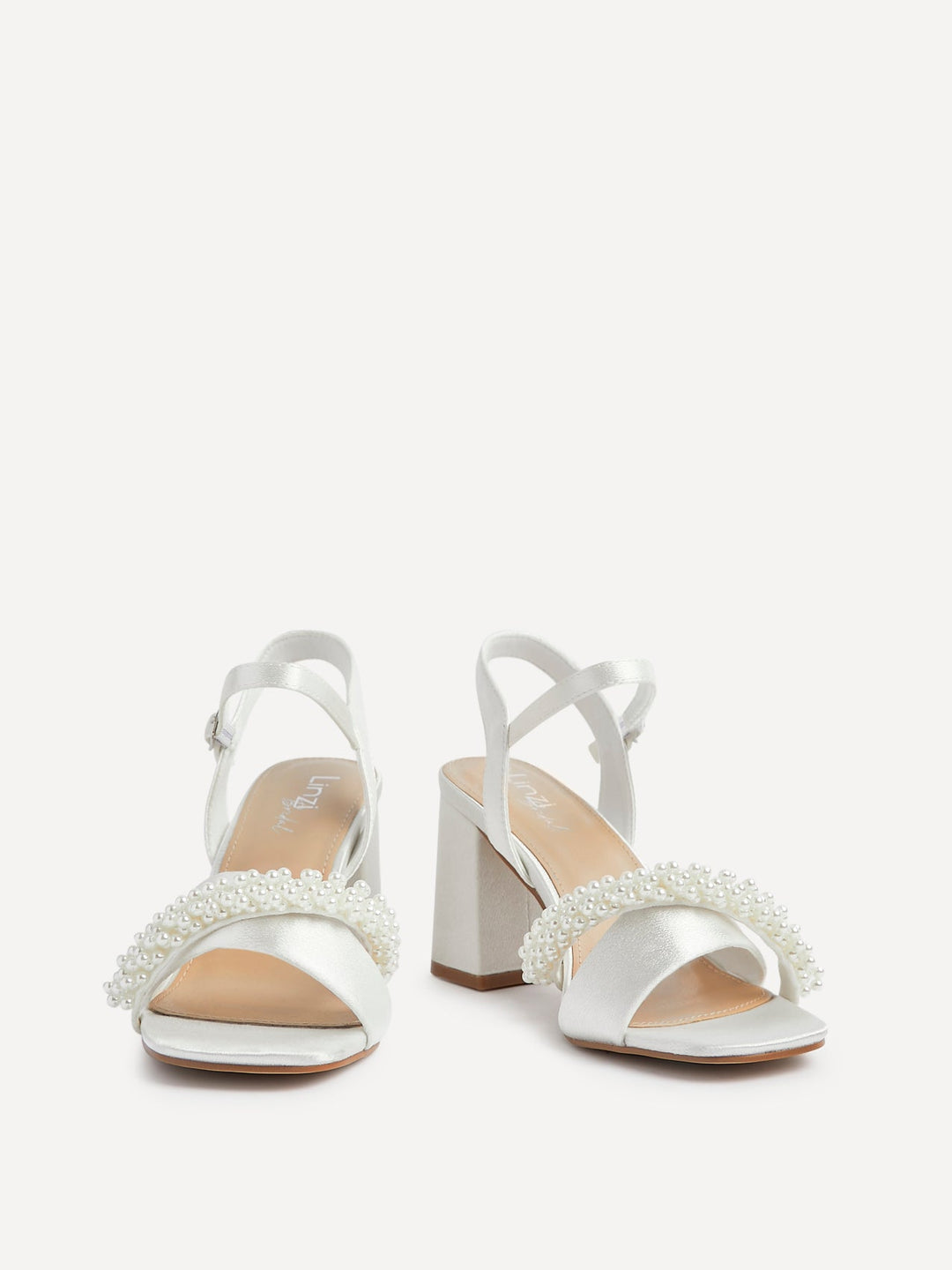 Iris Bridal Ivory Satin Pearl Embellished Heels