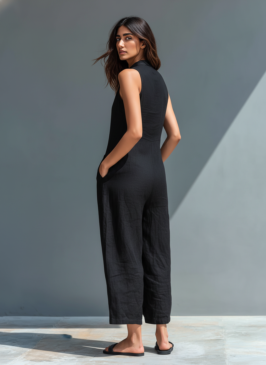 Sleeveless Wide-Leg Jumpsuit