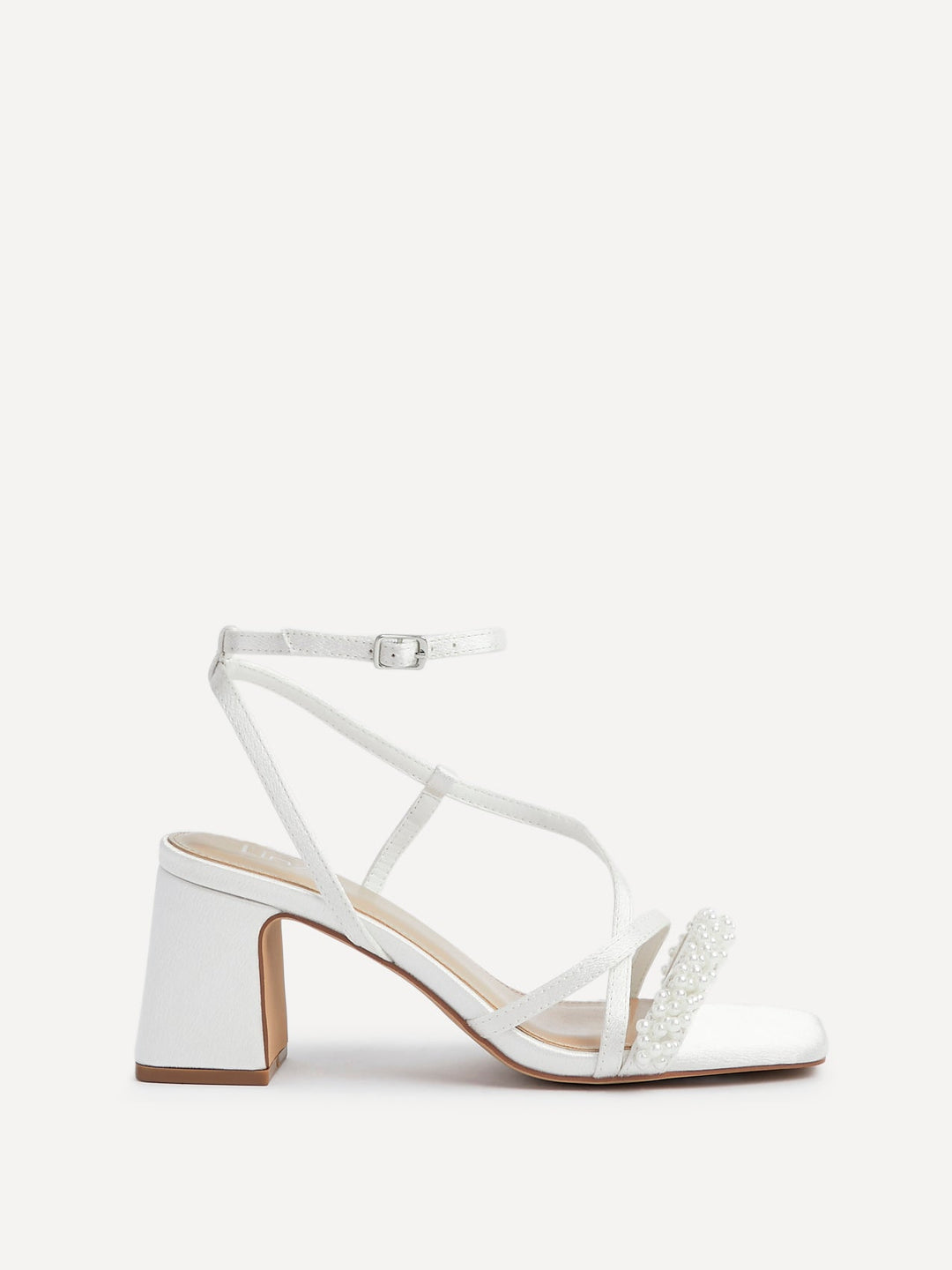 Maisie Bridal Ivory Satin Strappy Heels