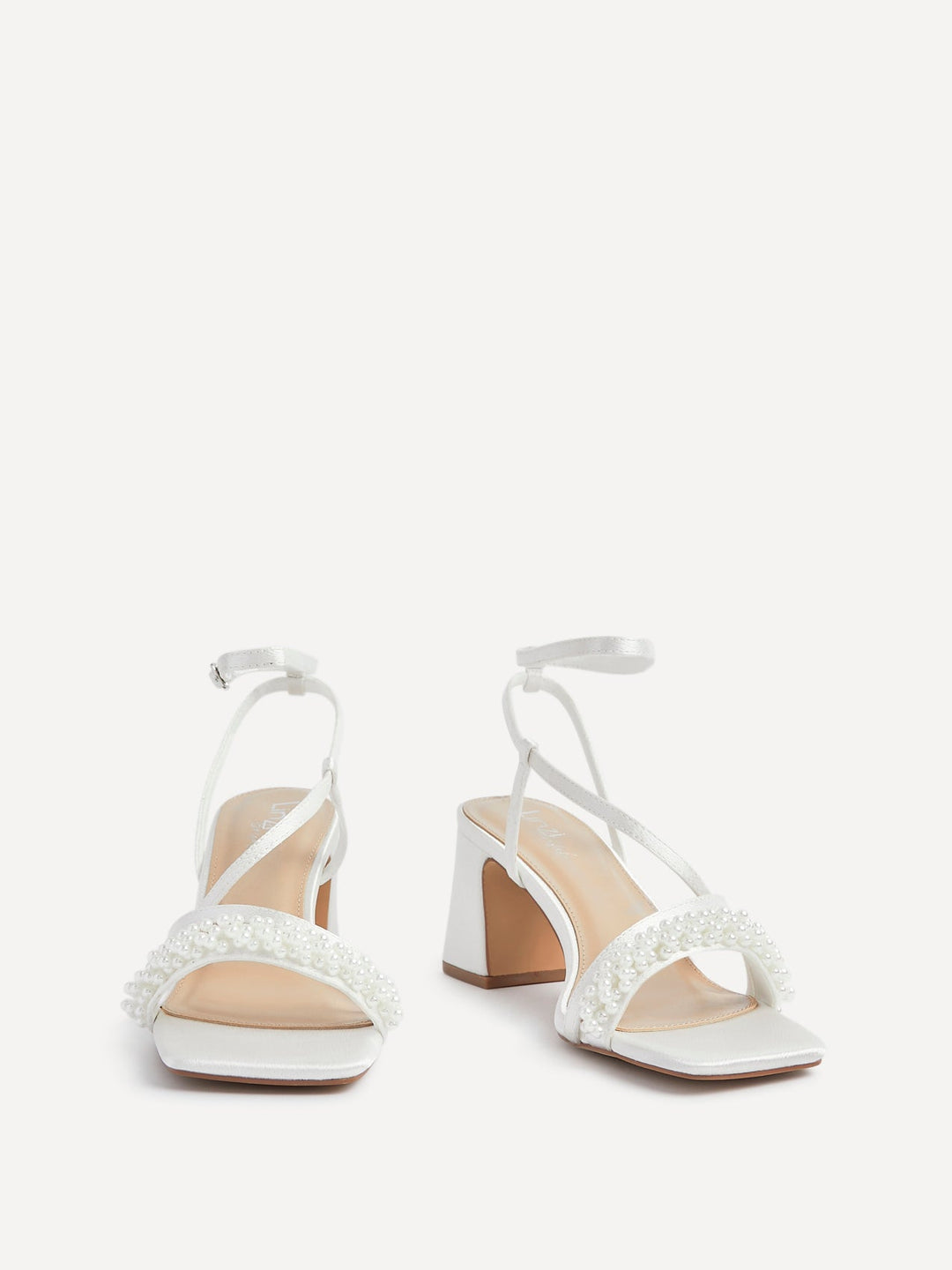 Maisie Bridal Ivory Satin Strappy Heels