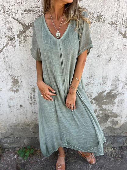 Livia™ | Loose-Fit V-Neck Dress