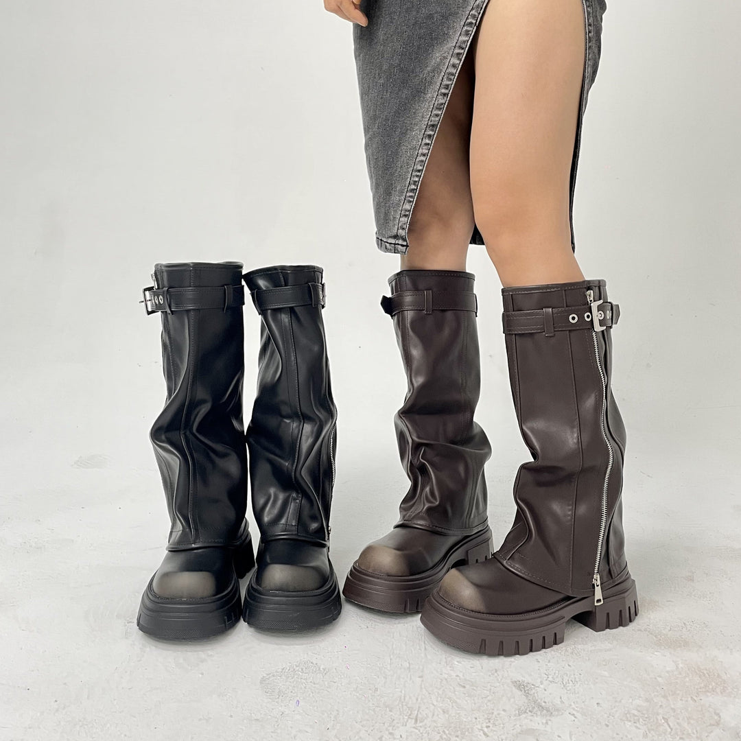 Blaze Fold Over Chunky Boots