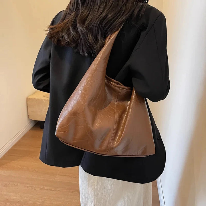 Luxe Woven Slouchy Shoulder Bag