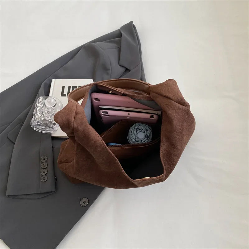 Luxe Woven Slouchy Shoulder Bag