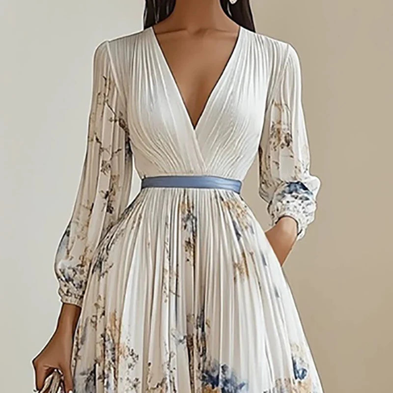 The Avery Pleated Floral Maxi Dress