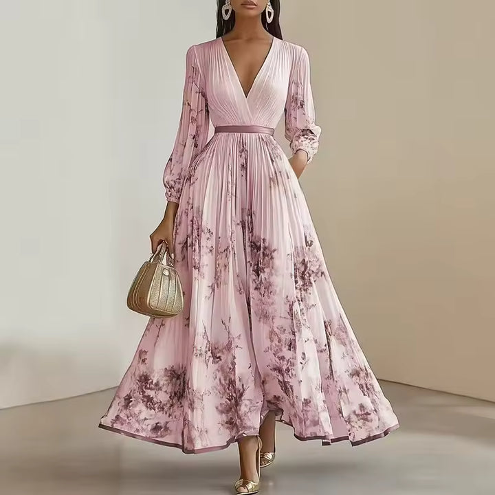 The Avery Pleated Floral Maxi Dress