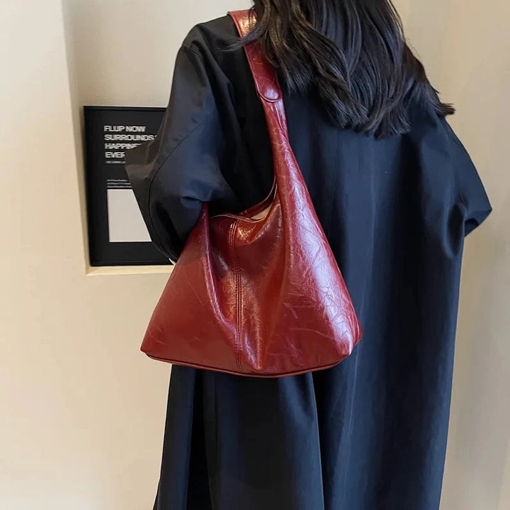 Luxe Woven Slouchy Shoulder Bag