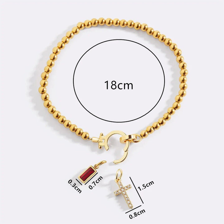 The Personalised Birthstone Cross Bracelet