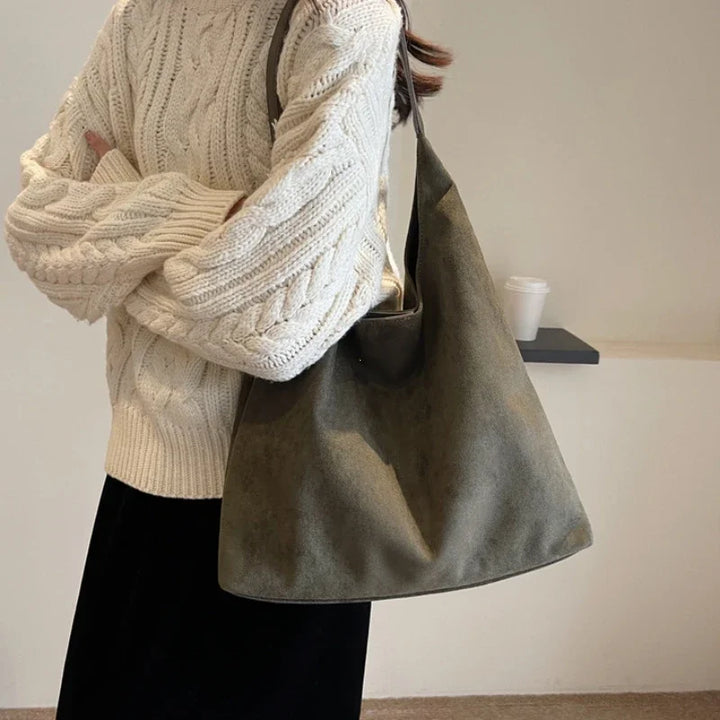 Luxe Woven Slouchy Shoulder Bag