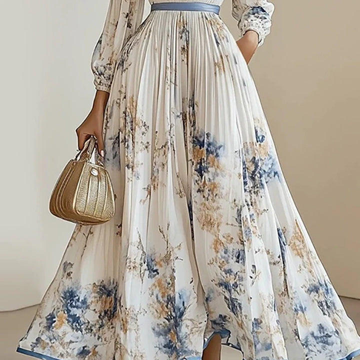 The Avery Pleated Floral Maxi Dress
