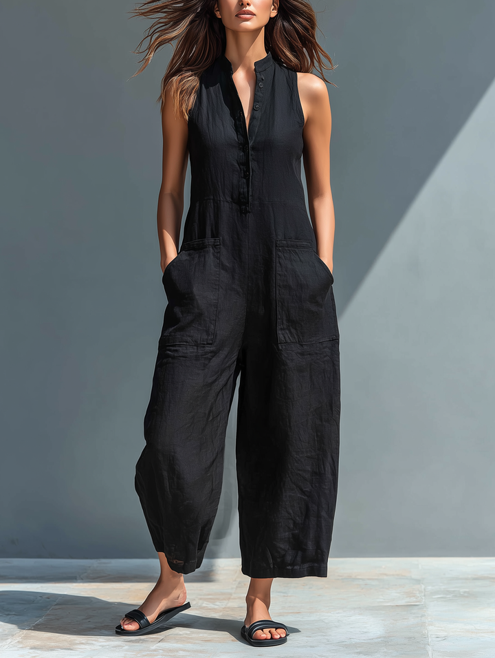 Sleeveless Wide-Leg Jumpsuit