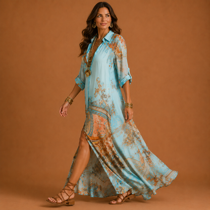 Lucia | Elegant Mediterranean Blouse Dress