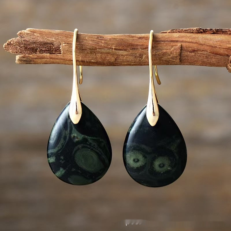 Natural Stone Teardrop Earrings