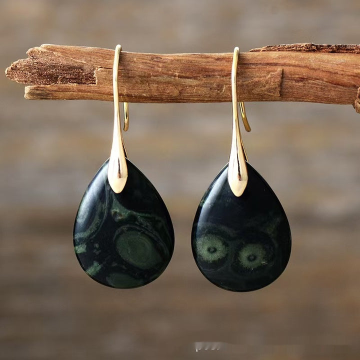 Natural Stone Teardrop Earrings