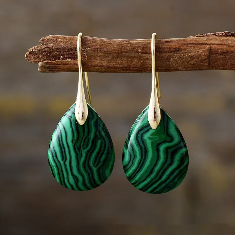 Natural Stone Teardrop Earrings