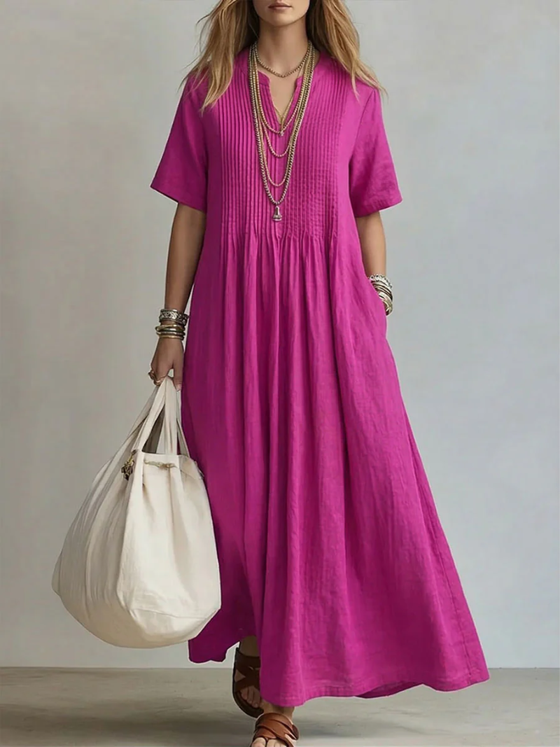 Maribel Pintuck Maxi Dress
