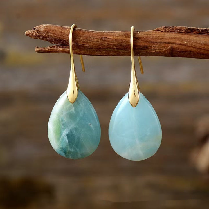 Natural Stone Teardrop Earrings