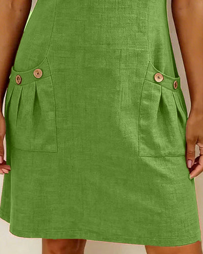 Elara Cotton Dress with Zip Pocket