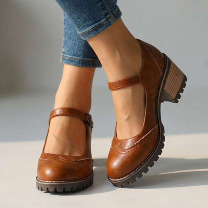 Clara Classic T-Strap Comfort Heels