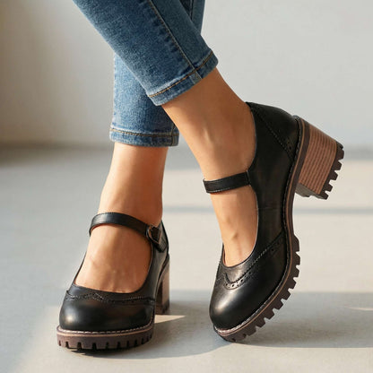 Clara Classic T-Strap Comfort Heels
