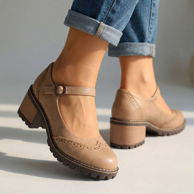 Clara Classic T-Strap Comfort Heels