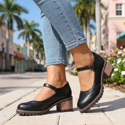 Clara Classic T-Strap Comfort Heels