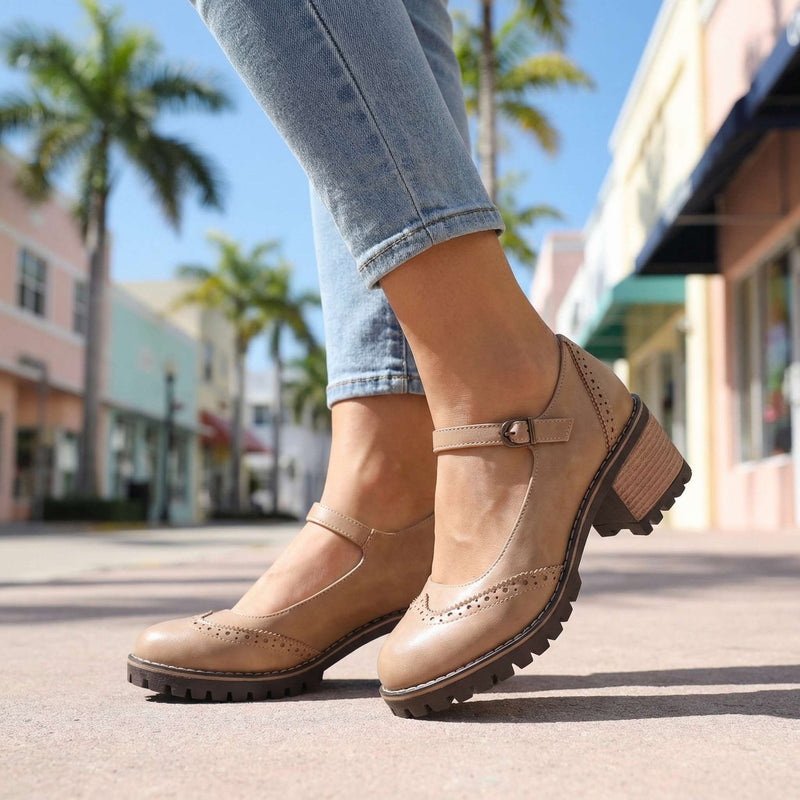 Clara Classic T-Strap Comfort Heels