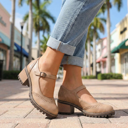 Clara Classic T-Strap Comfort Heels