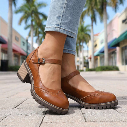 Clara Classic T-Strap Comfort Heels