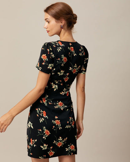 Floral V-Neck Mini Dress